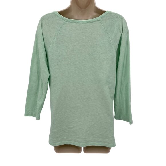 Pendleton Womens Embroidered Mint Green 3/4 Sleeve Cotton Top Size M - Picture 4 of 8